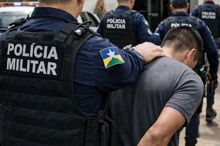PMRO captura foragido com pena de 38 anos a cumprir no bairro Cai n’Água na capital
