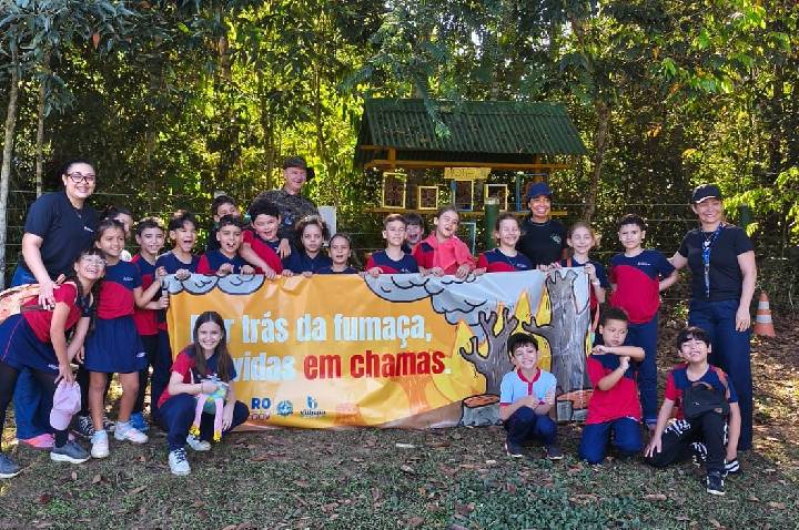 Polícia Ambiental promove atividade de educação ambiental com estudantes em Vilhena