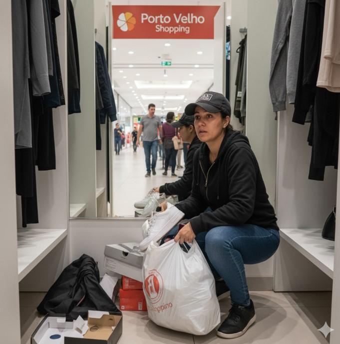 Mulher se esconde em vestiário e tenta furtar calçados no Porto Velho Shopping