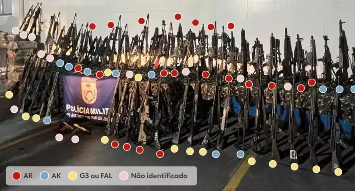Operação no Rio apreende 93 fuzis de 7 modelos diferentes