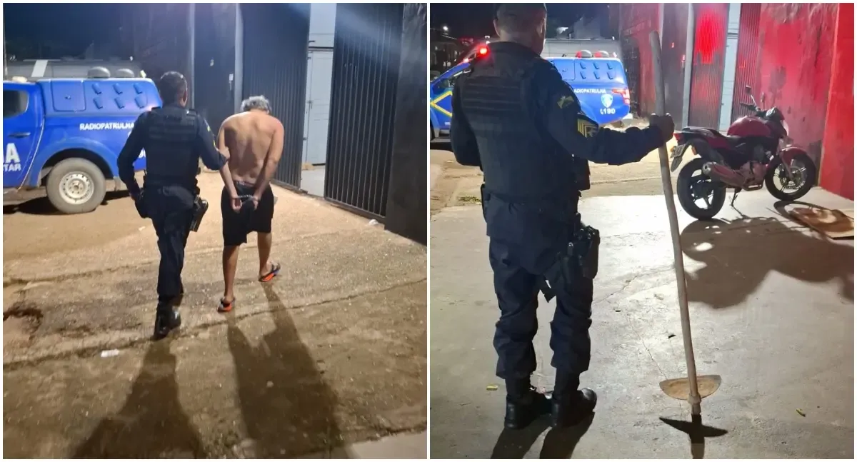 Homem é preso após tentar matar irmão com enxada em Porto Velho