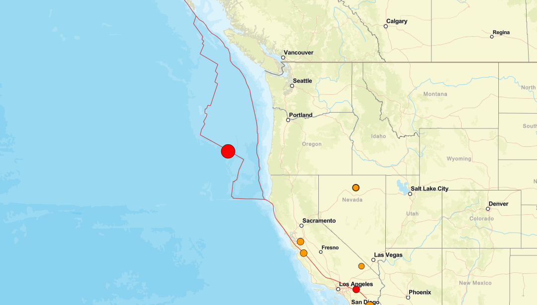 Terremoto de magnitude 6,2 atinge a costa do Oregon, nos EUA, diz agência