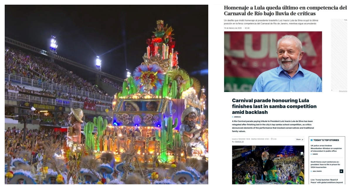 Imprensa internacional repercute rebaixamento da Acadêmicos de Niterói após homenagem a Lula