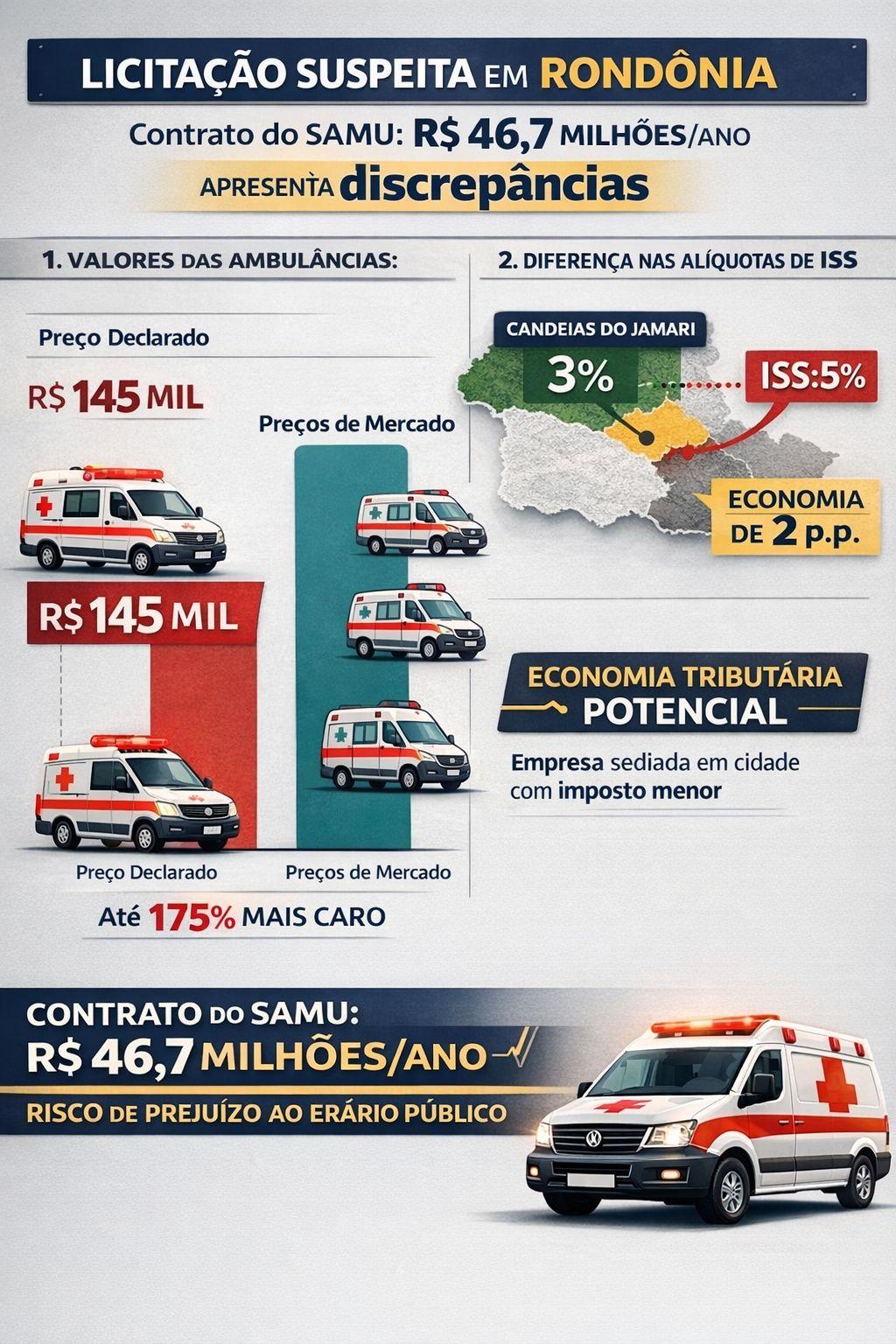 Desembargador mantém suspensão de contrato milionário da SESAU com UNI SOS para transporte inter-hospitalar em Rondônia